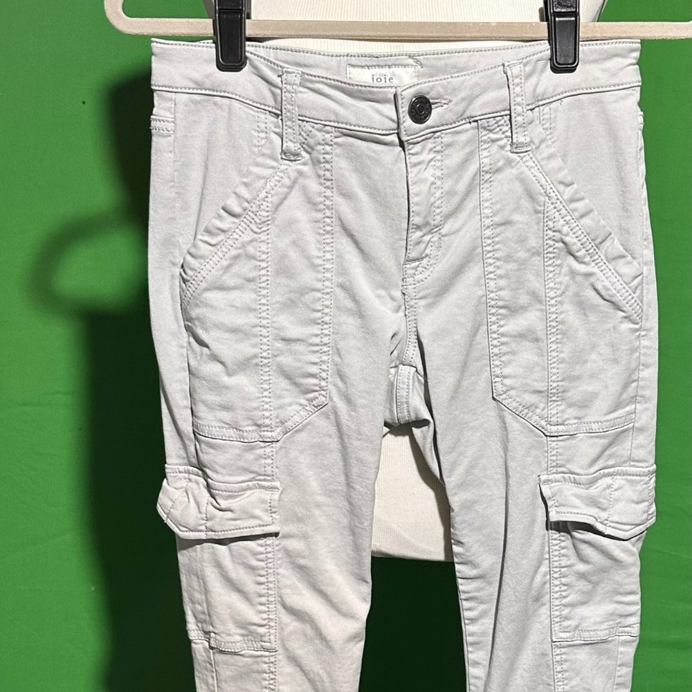 Joie Skinny Gray Cargo Pants, Size 27
